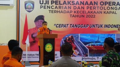 Basarnas Uji Pelaksanaan Operasi SAR Terhadap Kecelakaan Kapal di Mamuju
