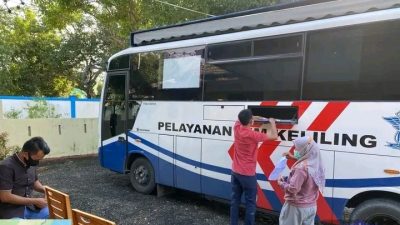 Unit Regident Sat Lantas Polres Bone Lakukan Sim Keliling Sambangi Warga Kecamatan Tonra