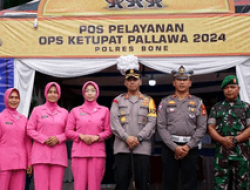 Kapolres Bone dan Bhayangkari Cabang Bone Berikan Dukungan Moril pada Petugas Pengamanan Lebaran