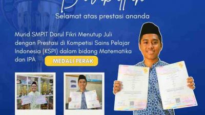 Murid SMPIT Darul Fikri Makassar Menutup Juli dengan Prestasi di Kompetisi Sains Pelajar Indonesia (KSPI) dalam Bidang Matematika dan Bidang IPA