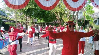 Jalan Santai dan Senam Sehat dalam Rangka Memperingati HUT RI ke -79 di Perumahan Griya Antang Harapan Makassar