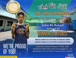 Murid SMPIT Darul Fikri Makassar Raih Dua Medali Emas di Kejuaraan Nasional Sepatu Roda 2024