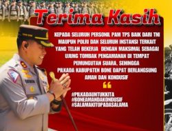 Proses Pemungutan dan Penghitungan Surat Suara di TPS Berlangsung Lancar, Kapolres Bone Apresiasi Semua Pihak