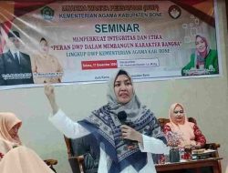 Alumni Universitas Al Azhar, Cairo Mesir Dr. Hj. Hukmiah Husain, Lc., M.Ag mengajak DWP Kemenag Bone Perkuat Integritas dan Etika