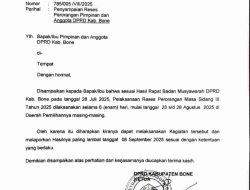 DPRD Kabupaten Bone Agendakan Reses Tahap III Masa Sidang III untuk Serap Aspirasi Masyarakat