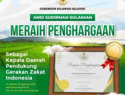 Dorong Budaya Zakat, Gubernur Sulsel Andi Sudirman Raih Baznas Awards 2025