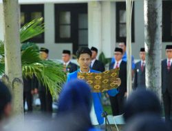Sekretaris KNPI Makassar, bacakan teks sumpah pemuda pada Upacara HSP Pemkot