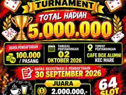 Turnamen Domino Mare Siap Digelar: Ini Cara Daftar dan Total Hadiahnya